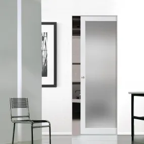 Bespoke Handmade Eco-Urban® Baltimore 1 Pane Single Absolute Evokit Pocket Door DD6301SG - Frosted Glass - Colour Options