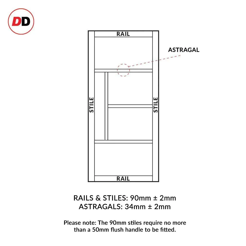 Bespoke Handmade Eco-Urban® Boston 4 Panel Single Absolute Evokit Pocket Door DD6311 - Colour Options