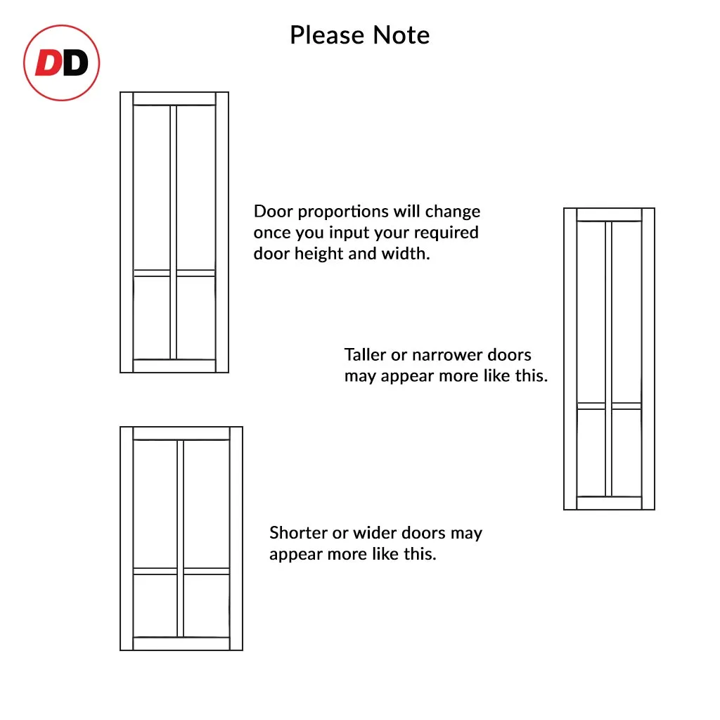 Bespoke Handmade Eco-Urban® Bronx 4 Pane Single Absolute Evokit Pocket Door DD6315SG - Frosted Glass - Colour Options