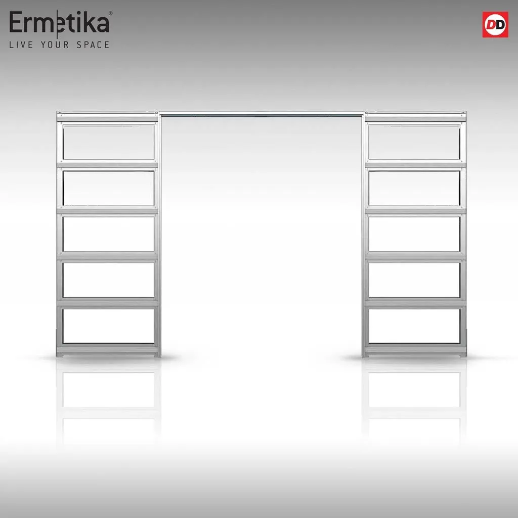 Bespoke Handmade Eco-Urban® Cornwall 1 Pane 2 Panel Double Evokit Pocket Door DD6404SG Frosted Glass - Colour Options