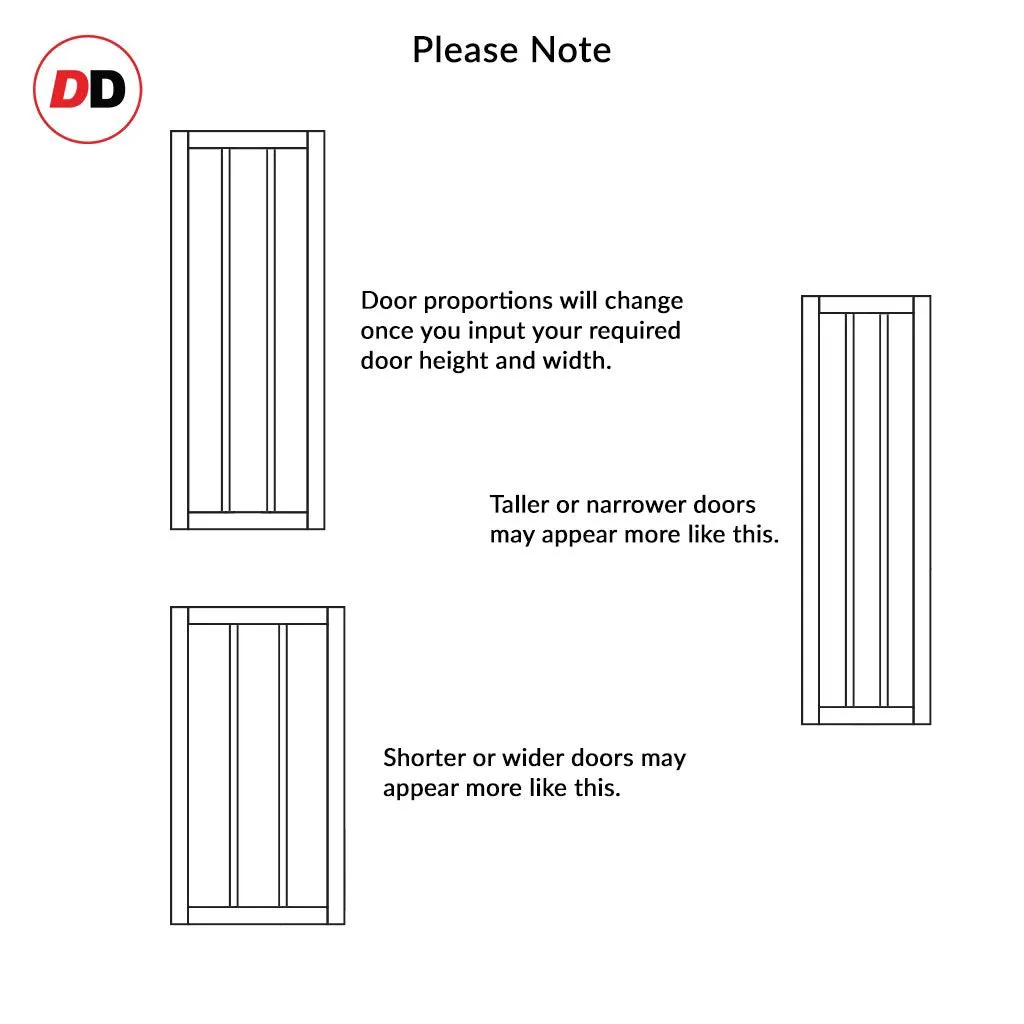 Bespoke Handmade Eco-Urban® Cornwall 3 Panel Double Absolute Evokit Pocket Door DD6404 - Colour Options