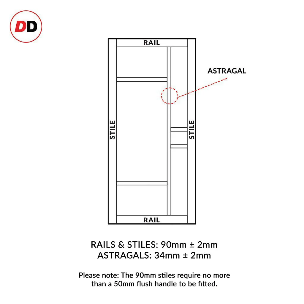 Bespoke Handmade Eco-Urban® Isla 6 Pane Single Absolute Evokit Pocket Door DD6429G Clear Glass - Colour Options