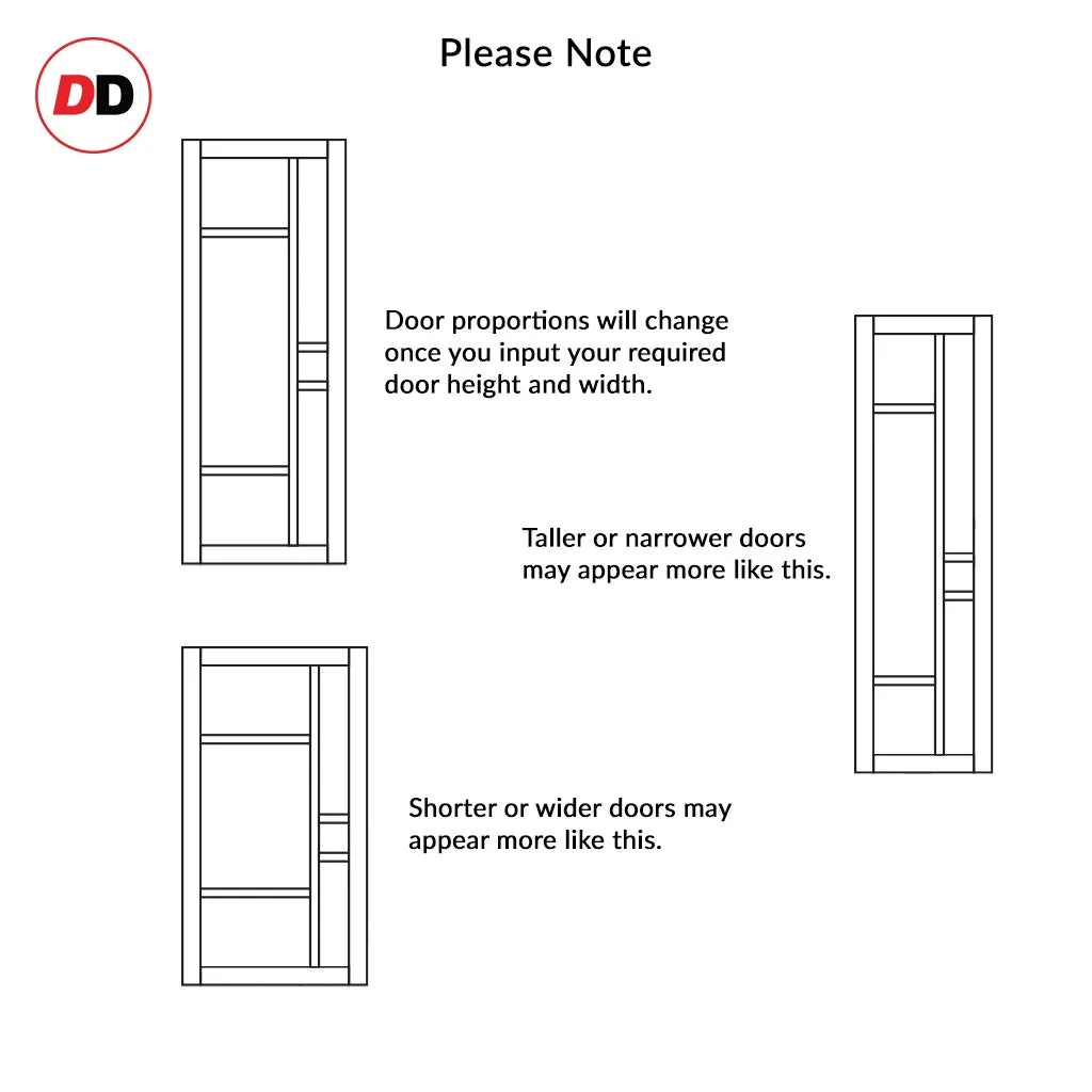 Bespoke Handmade Eco-Urban® Isla 6 Pane Single Absolute Evokit Pocket Door DD6429G Clear Glass - Colour Options