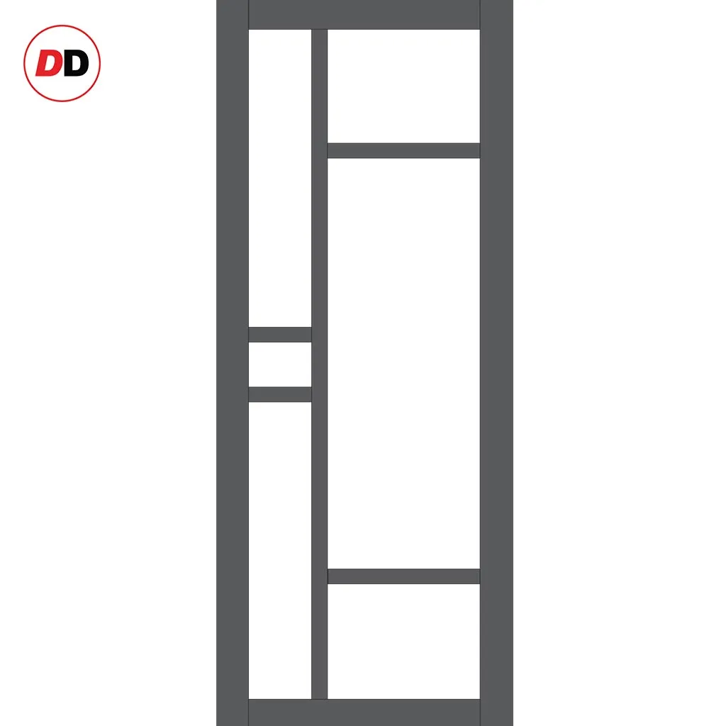 Bespoke Handmade Eco-Urban® Isla 6 Pane Single Evokit Pocket Door DD6429SG Frosted Glass - Colour Options