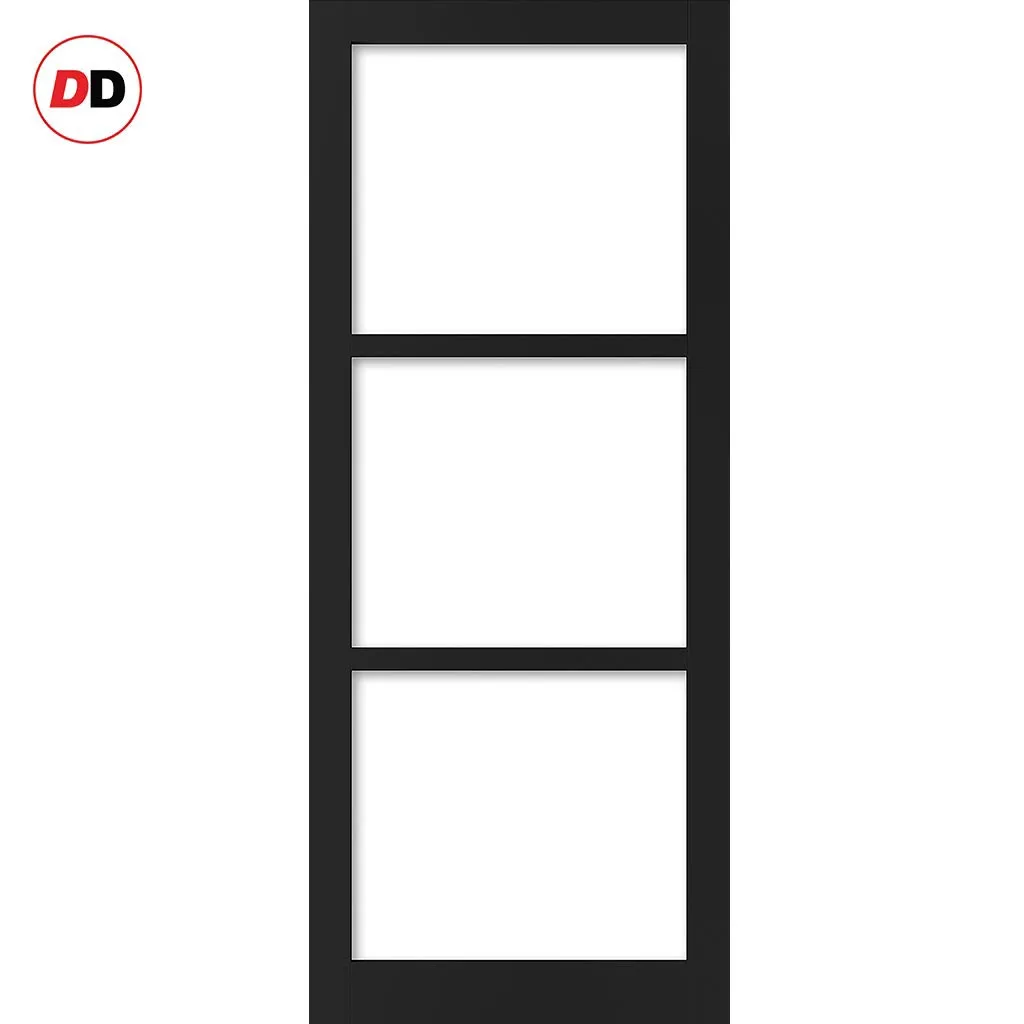 Bespoke Handmade Eco-Urban® Manchester 3 Pane Double Absolute Evokit Pocket Door DD6306G - Clear Glass - Colour Options