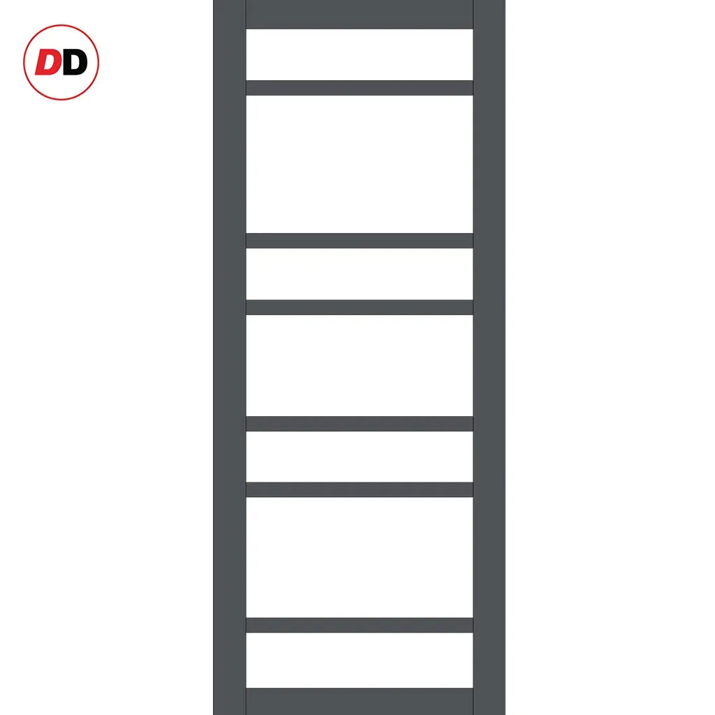 Bespoke Handmade Eco-Urban® Metropolitan 7 Pane Double Absolute Evokit Pocket Door DD6405SG Frosted Glass - Colour Options