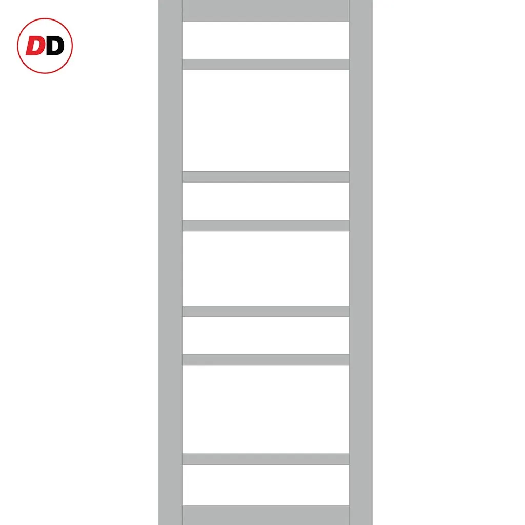 Bespoke Handmade Eco-Urban® Metropolitan 7 Pane Single Evokit Pocket Door DD6405SG Frosted Glass - Colour Options