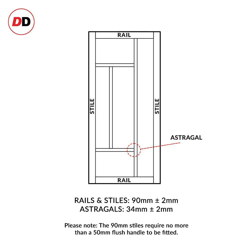 Bespoke Handmade Eco-Urban® Morningside 5 Pane Double Absolute Evokit Pocket Door DD6437G Clear Glass - Colour Options