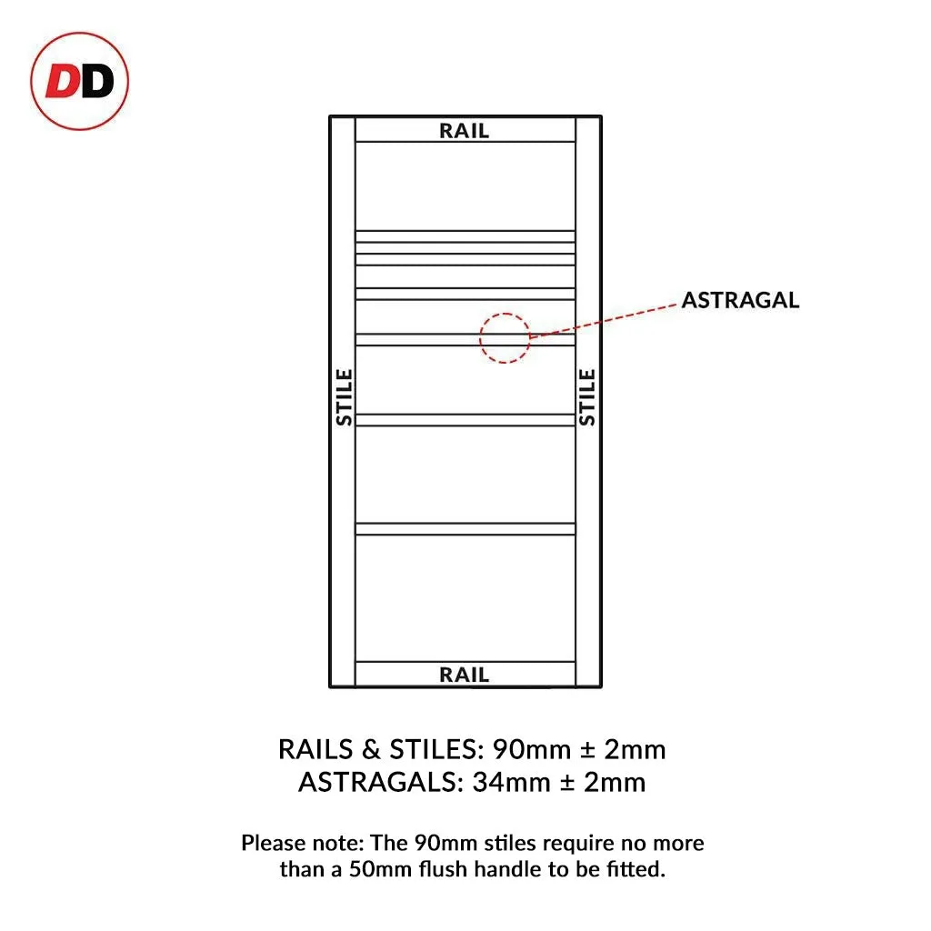 Bespoke Handmade Eco-Urban® Oslo 7 Panel Double Evokit Pocket Door DD6400 - Colour Options