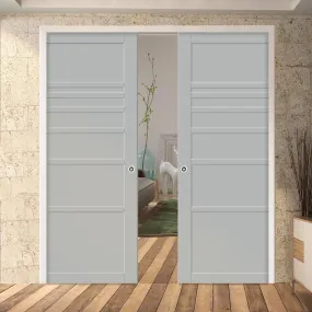 Bespoke Handmade Eco-Urban® Oslo 7 Panel Double Evokit Pocket Door DD6400 - Colour Options