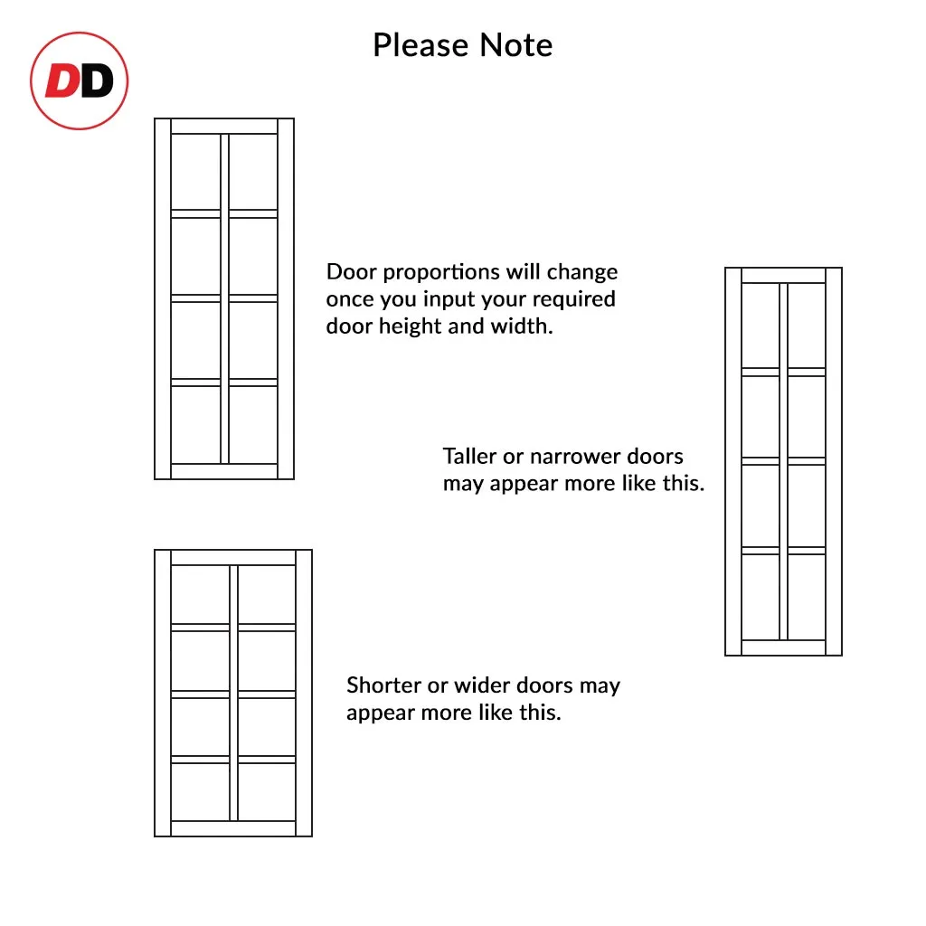 Bespoke Handmade Eco-Urban® Perth 8 Panel Double Evokit Pocket Door DD6318 - Colour Options