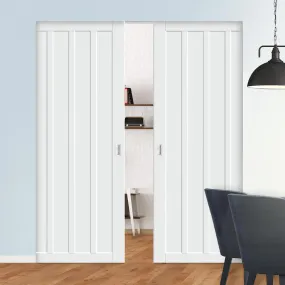 Bespoke Handmade Eco-Urban® Sintra 4 Panel Double Absolute Evokit Pocket Door DD6428 - Colour Options