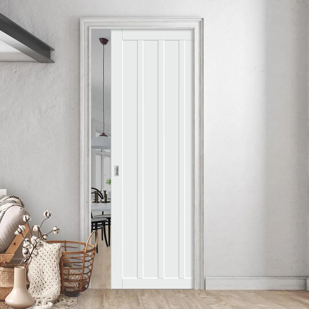 Bespoke Handmade Eco-Urban® Sintra 4 Panel Single Evokit Pocket Door DD6428 - Colour Options