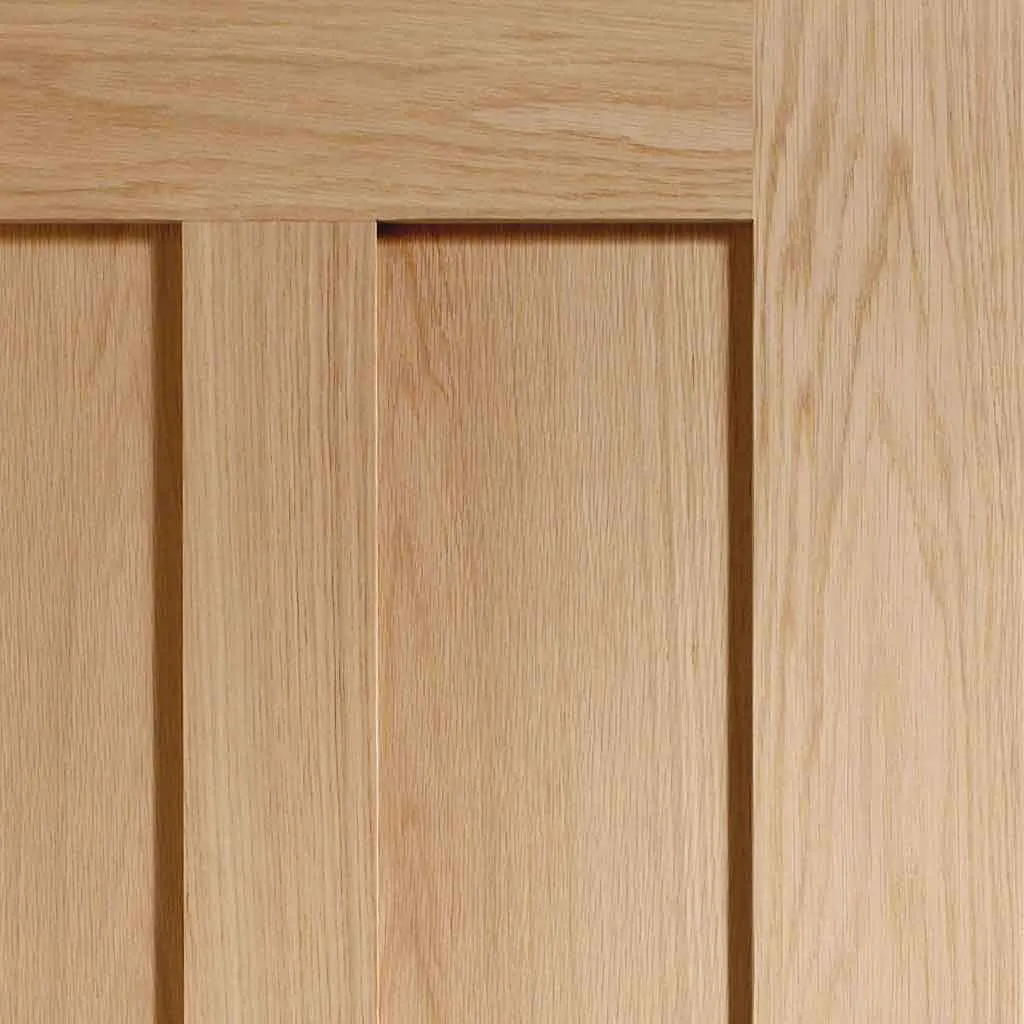 Bespoke Malton Oak Glazed Double Frameless Pocket Door - No Raised Mouldings