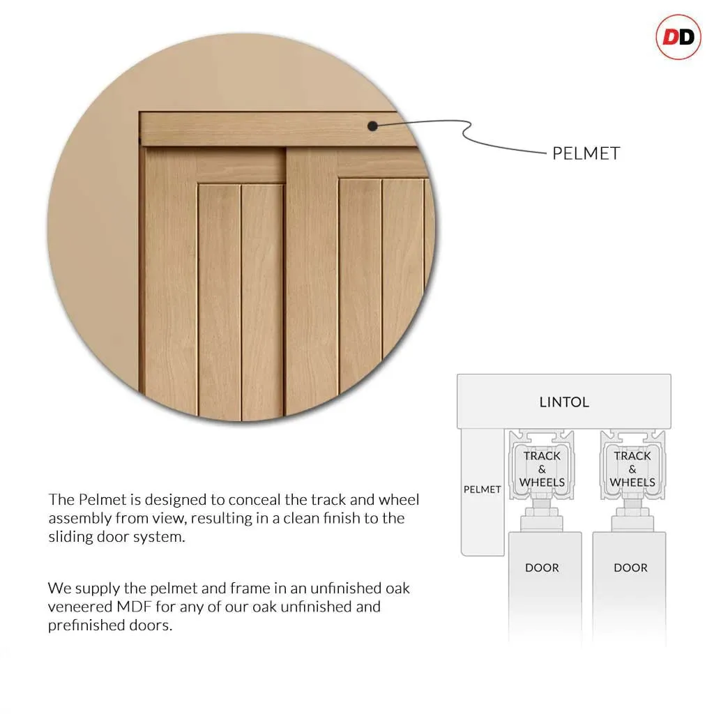 Bespoke Messina Oak Glazed 2 Door Maximal Wardrobe and Frame Kit