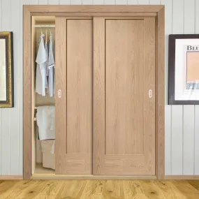 Bespoke P10 Oak 1 Panel 2 Door Maximal Wardrobe and Frame Kit - Prefinished