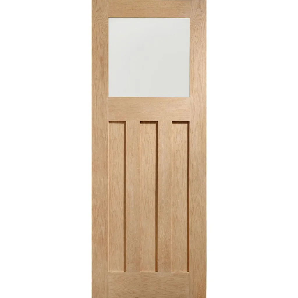 Bespoke Pass-Easi DX 1930's Oak Glazed - 4 Sliding Doors and Frame Kit - Prefinished