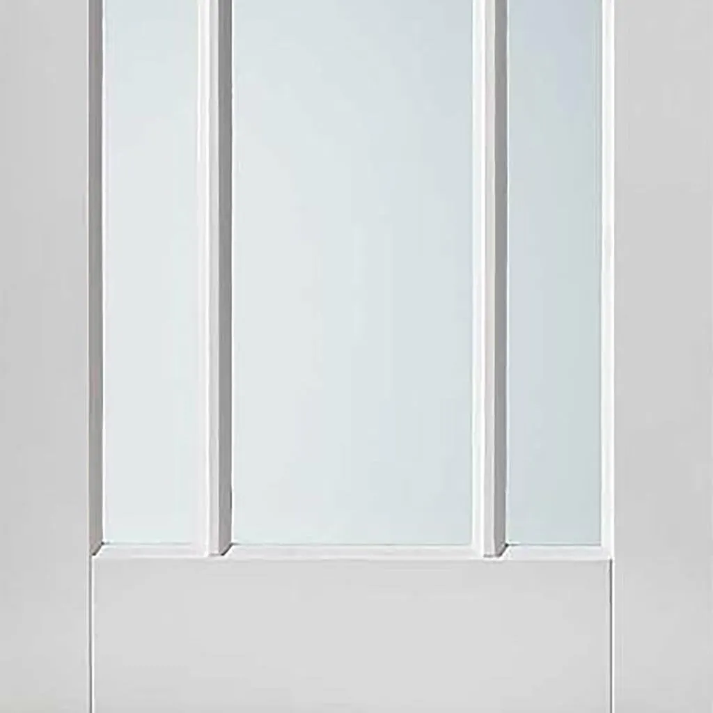 Bespoke Pass-Easi Worcester 3L - 4 Sliding Doors and Frame Kit - Clear Safety Glass - White Primed