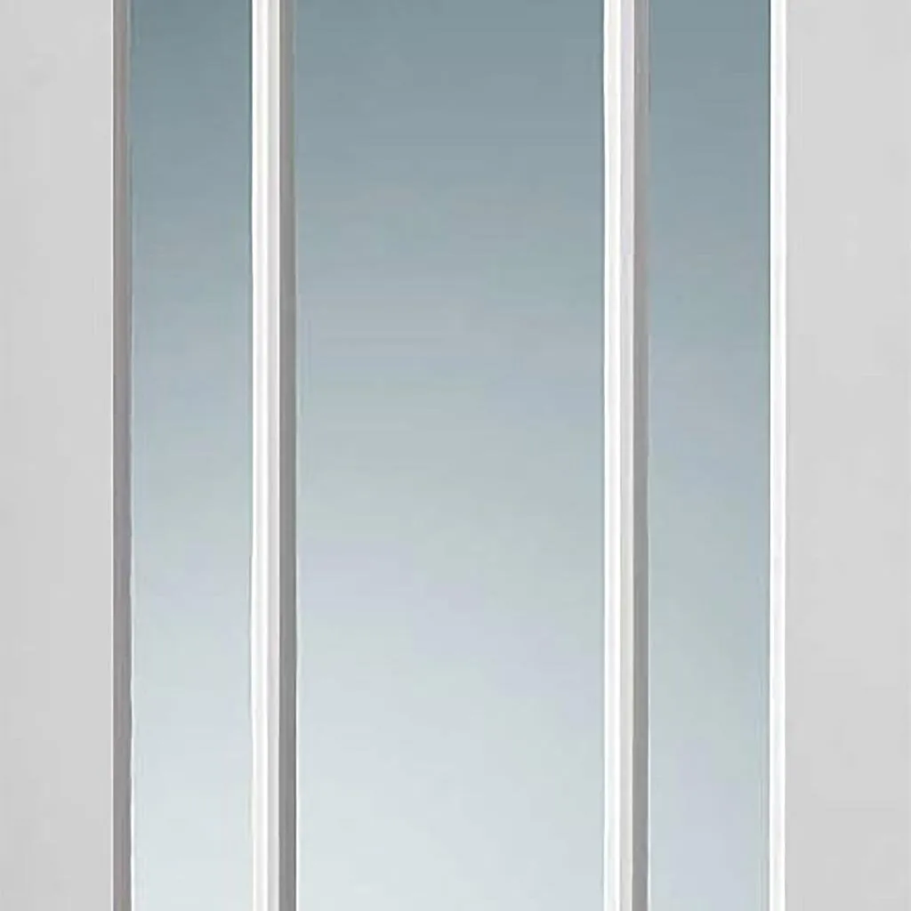 Bespoke Pass-Easi Worcester 3L - 4 Sliding Doors and Frame Kit - Clear Safety Glass - White Primed