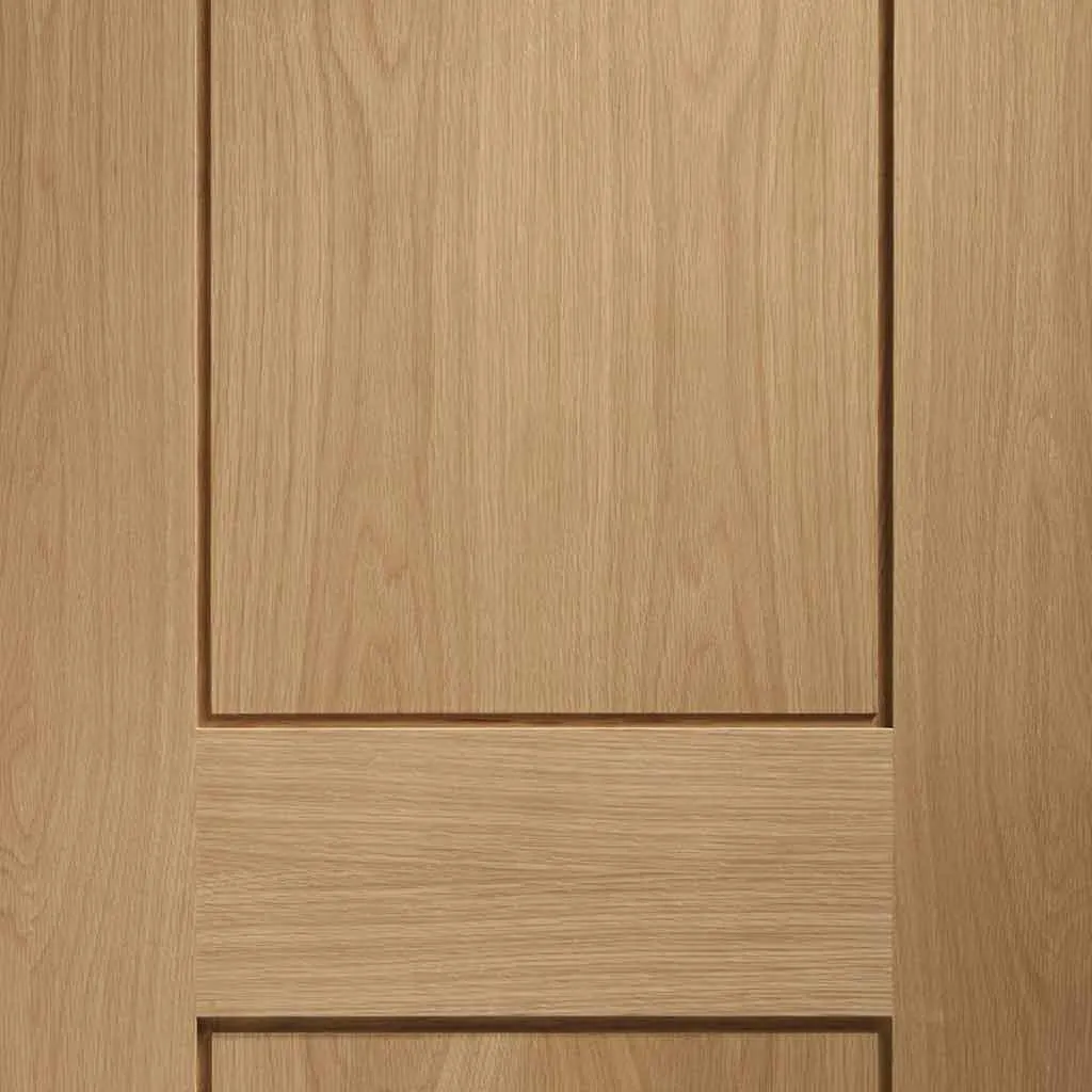 Bespoke Piacenza Oak 2P Flush Double Frameless Pocket Door - Groove Design