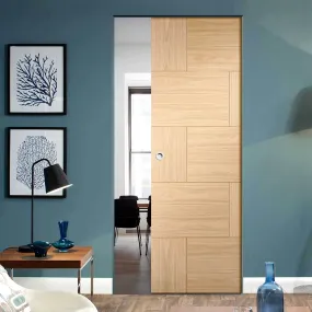 Bespoke Ravenna Oak Flush Single Frameless Pocket Door