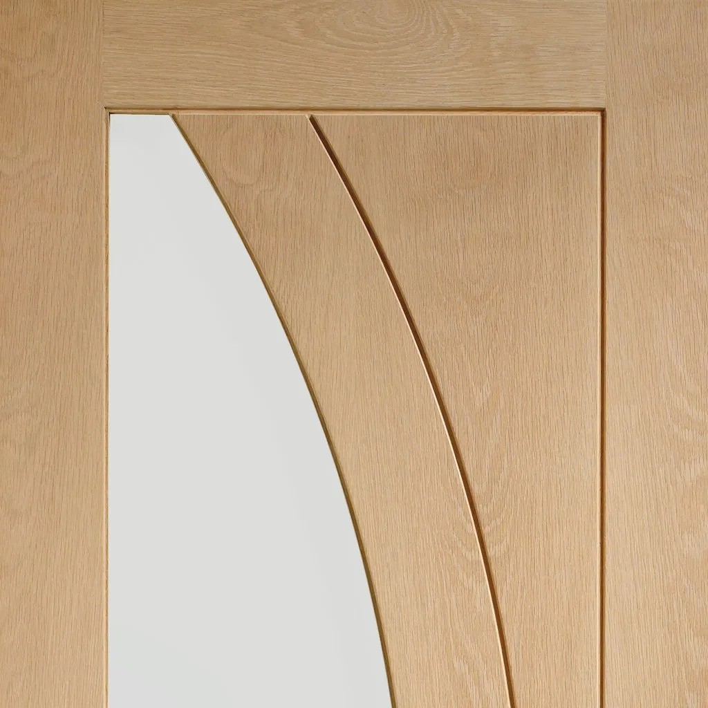 Bespoke Salerno Oak Glazed Double Pocket Door - Prefinished