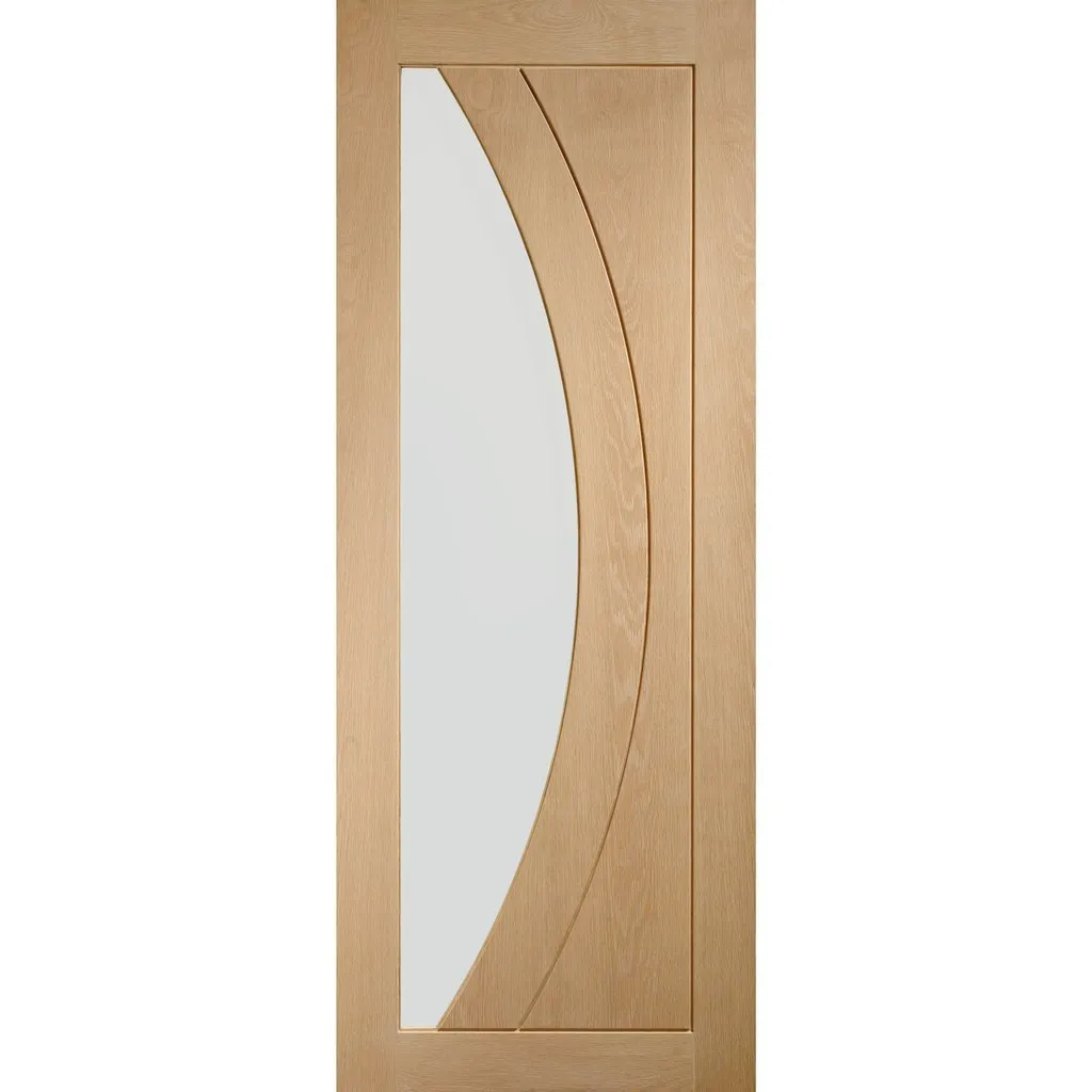 Bespoke Salerno Oak Glazed Double Pocket Door - Prefinished