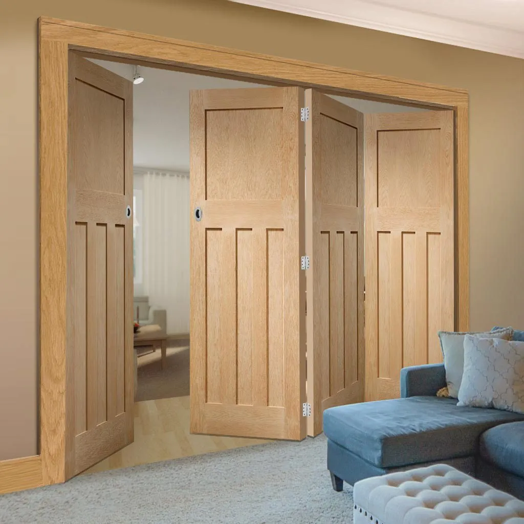 Bespoke Thrufold DX Oak Panel Folding 3 1 Door 1930's Style