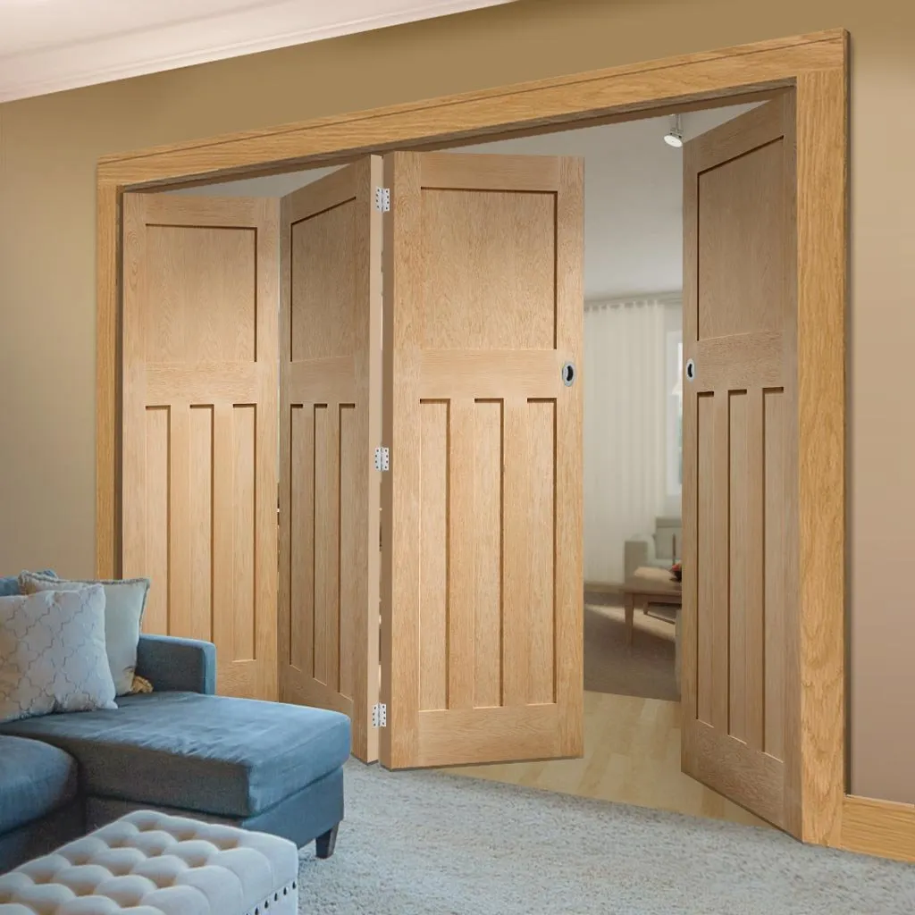 Bespoke Thrufold DX Oak Panel Folding 3 1 Door 1930's Style