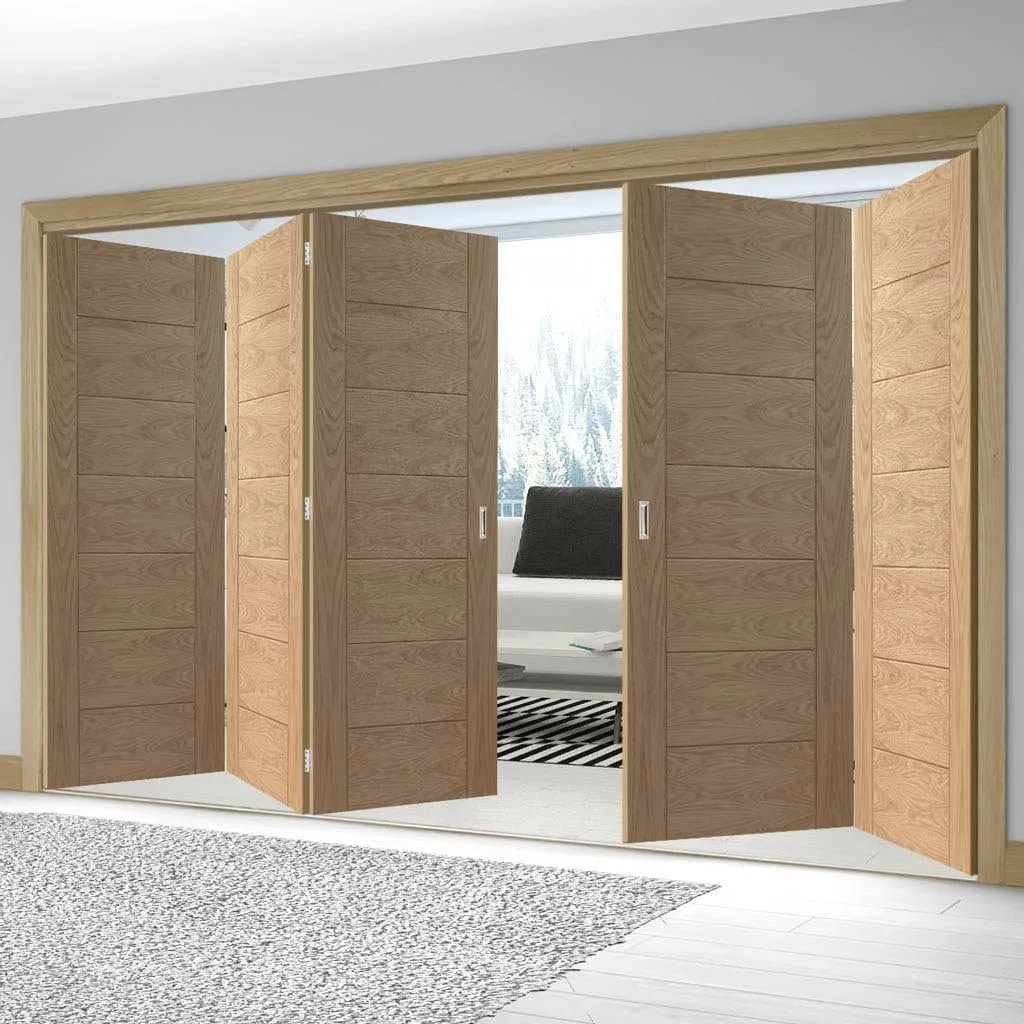 Bespoke Thrufold Palermo Oak Folding 3 2 Door - Panel Effect - Prefinished