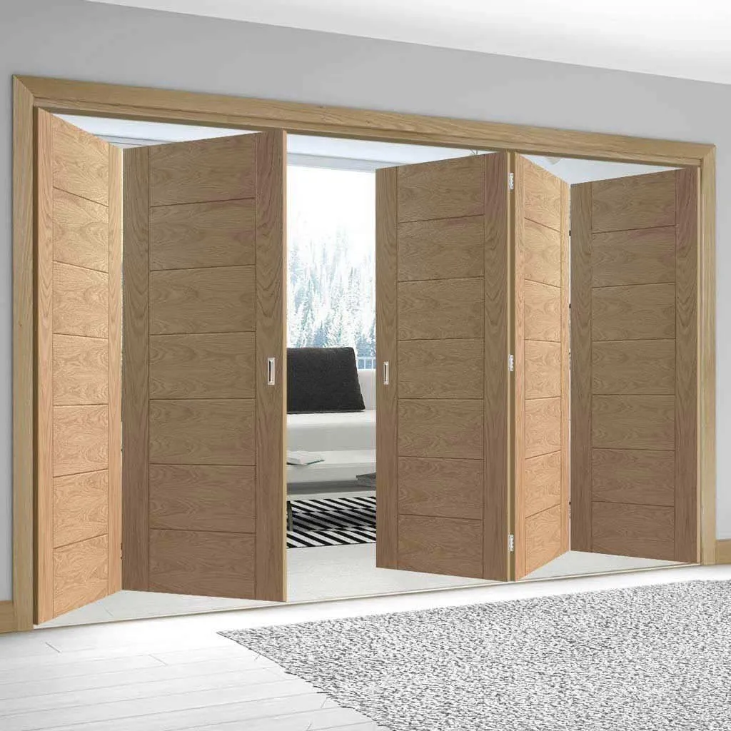 Bespoke Thrufold Palermo Oak Folding 3 2 Door - Panel Effect - Prefinished