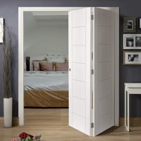 Bespoke Thrufold Palermo White Primed Flush Folding 2 0 Door