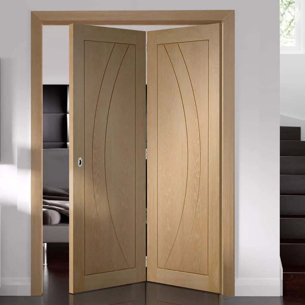 Bespoke Thrufold Salerno Oak Flush Folding 2 0 Door