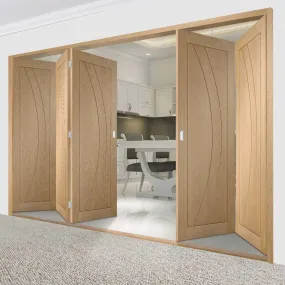 Bespoke Thrufold Salerno Oak Flush Folding 3 2 Door - Prefinished