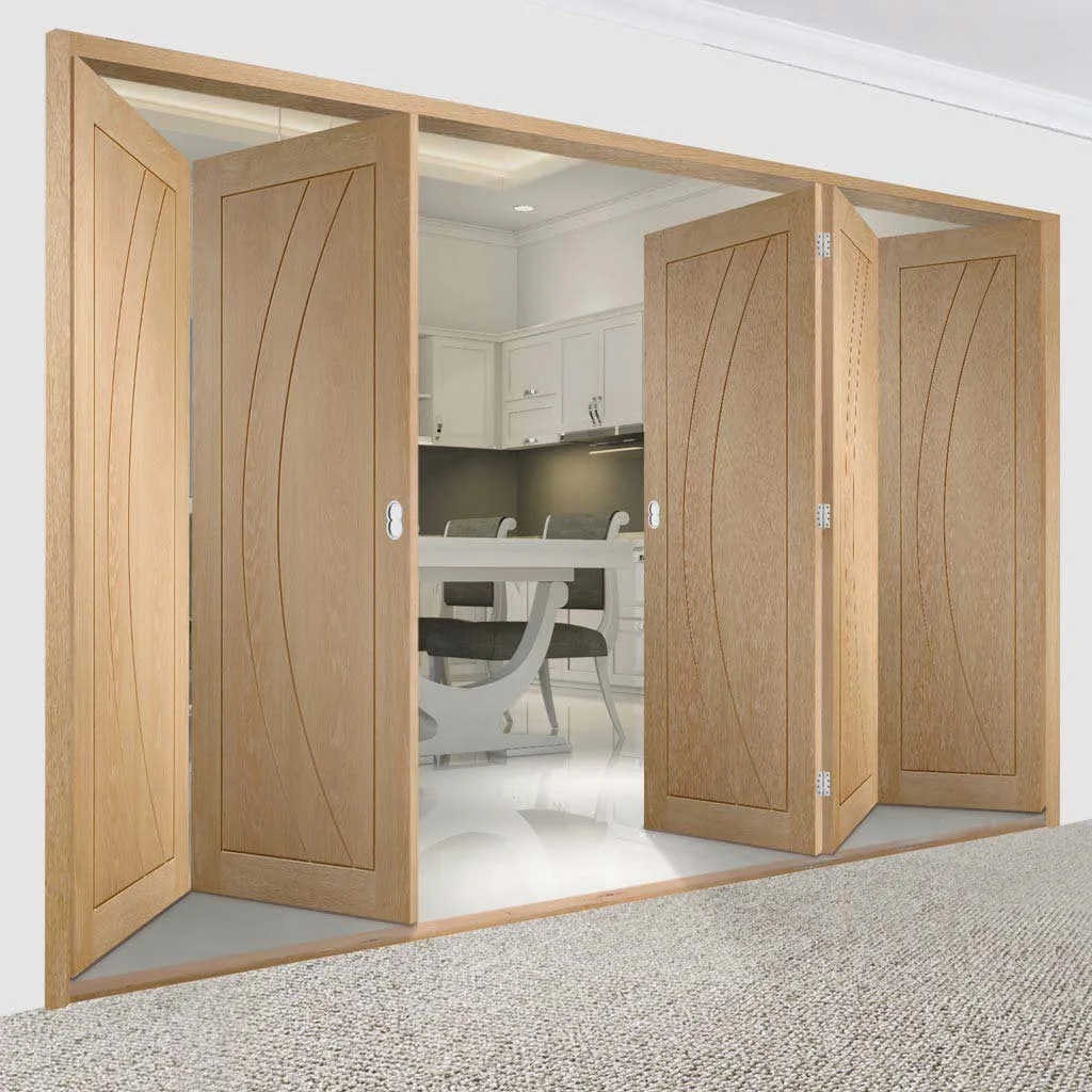 Bespoke Thrufold Salerno Oak Flush Folding 3 2 Door - Prefinished