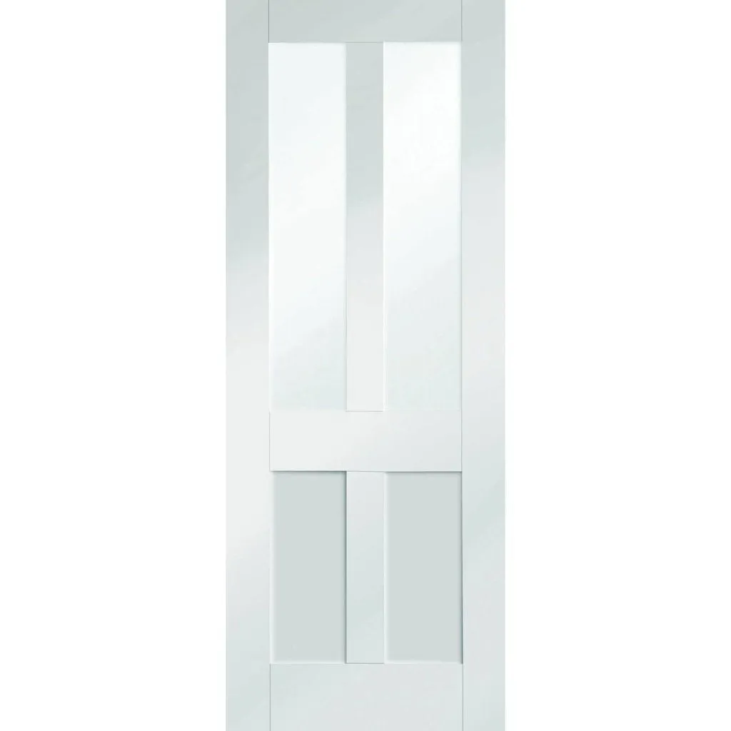 Bespoke Thruslide Surface Malton Shaker Glazed - Sliding Door and Track Kit - White Primed