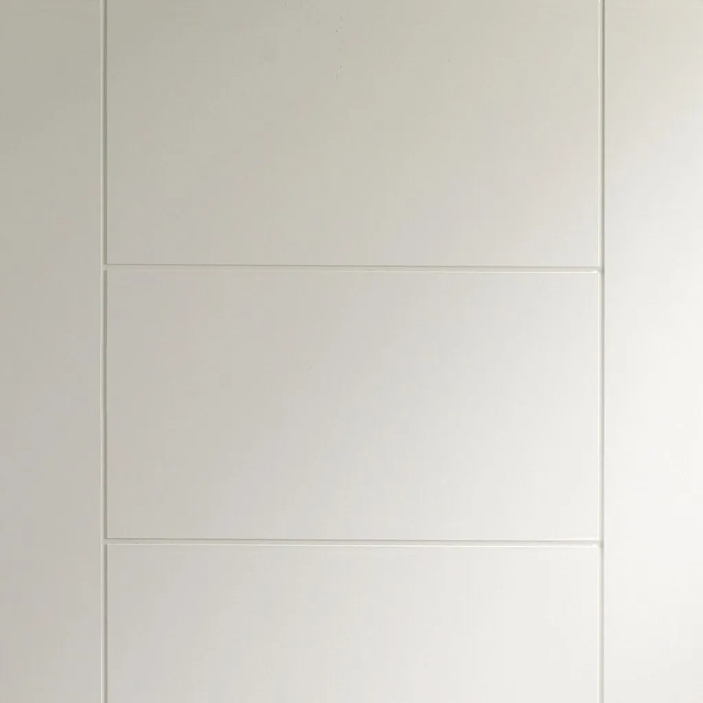 Bespoke Thruslide Surface Palermo Flush - Sliding Door and Track Kit - White Primed