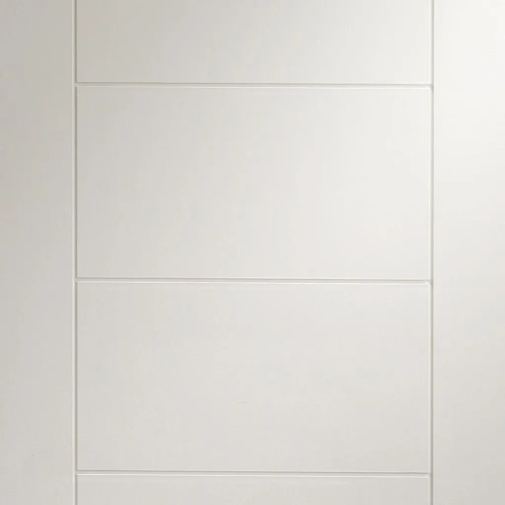 Bespoke Thruslide Surface Palermo Flush - Sliding Door and Track Kit - White Primed