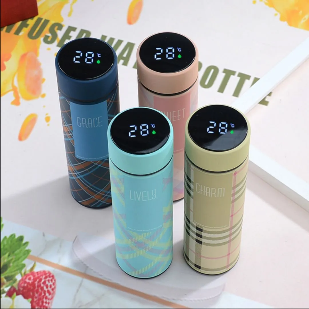 Best Temperature Water Bottle with Plaid Print | Bottles for Office [Vacuum Flask]