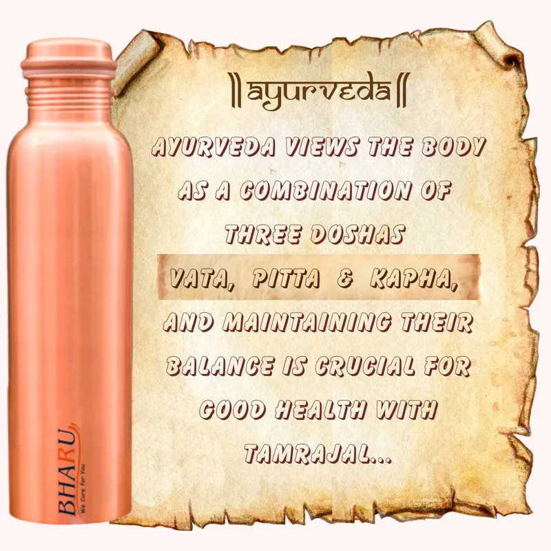 Bharu Plain Copper Bottle 750 ml - Pack of 6