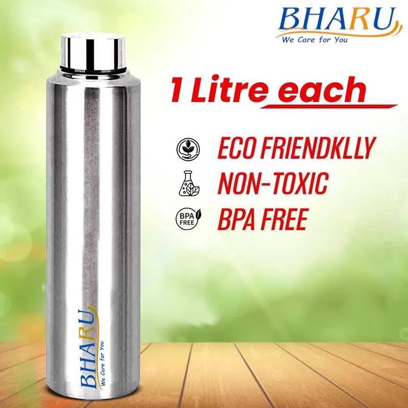 Bharu Stainless Steel Fridge Water Bottle ( Pack of 8)