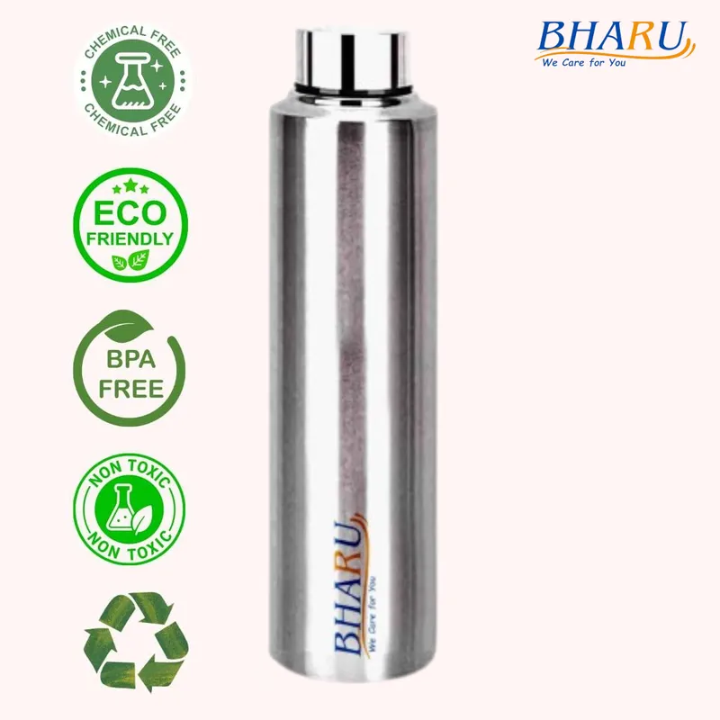 Bharu Stainless Steel Fridge Water Bottle ( Pack of 8)