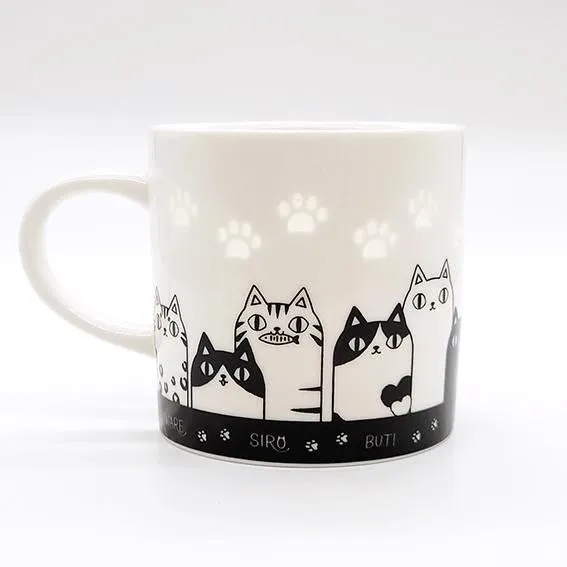 Black and White Cat Mug - Family Photo