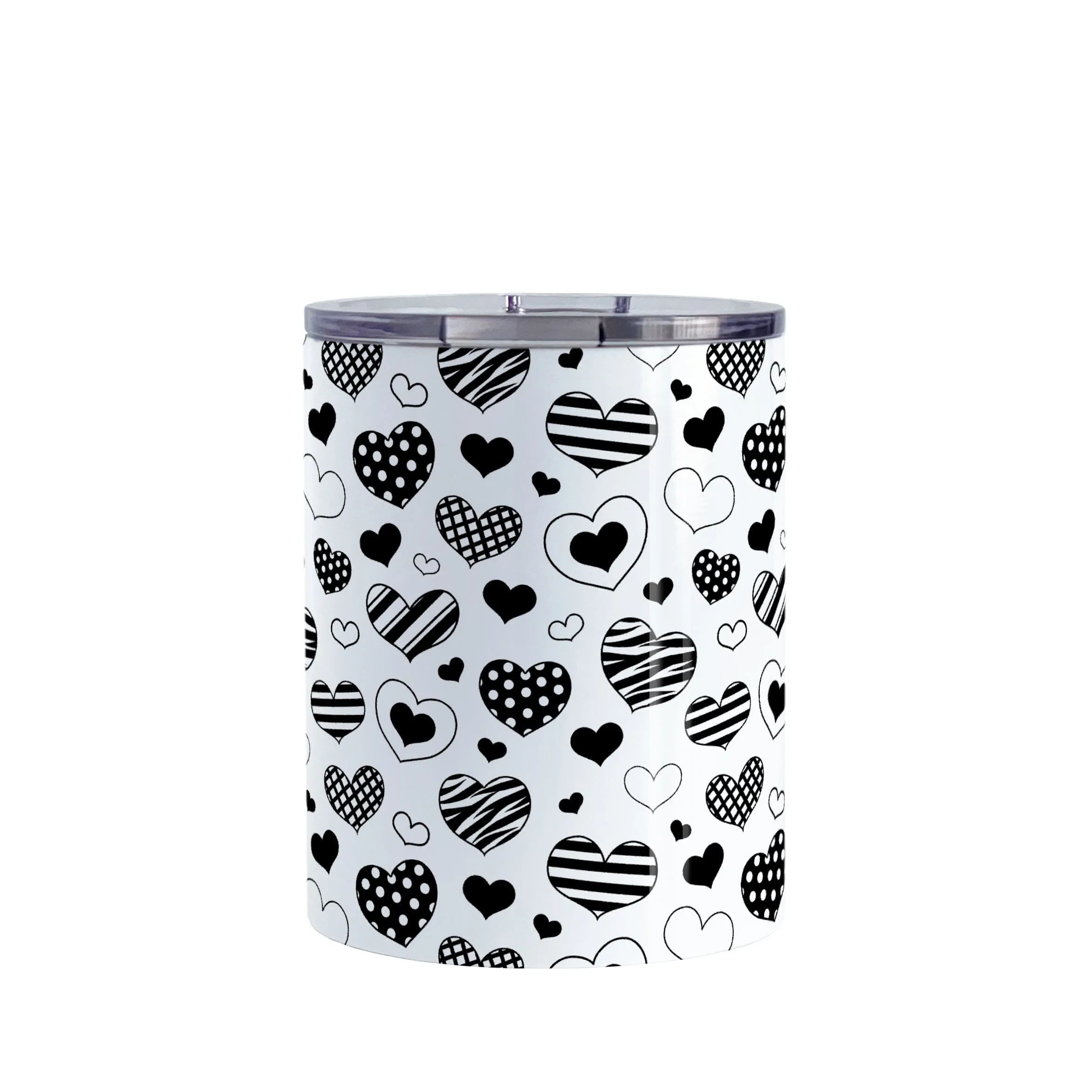 Black Heart Doodles Tumbler Cup