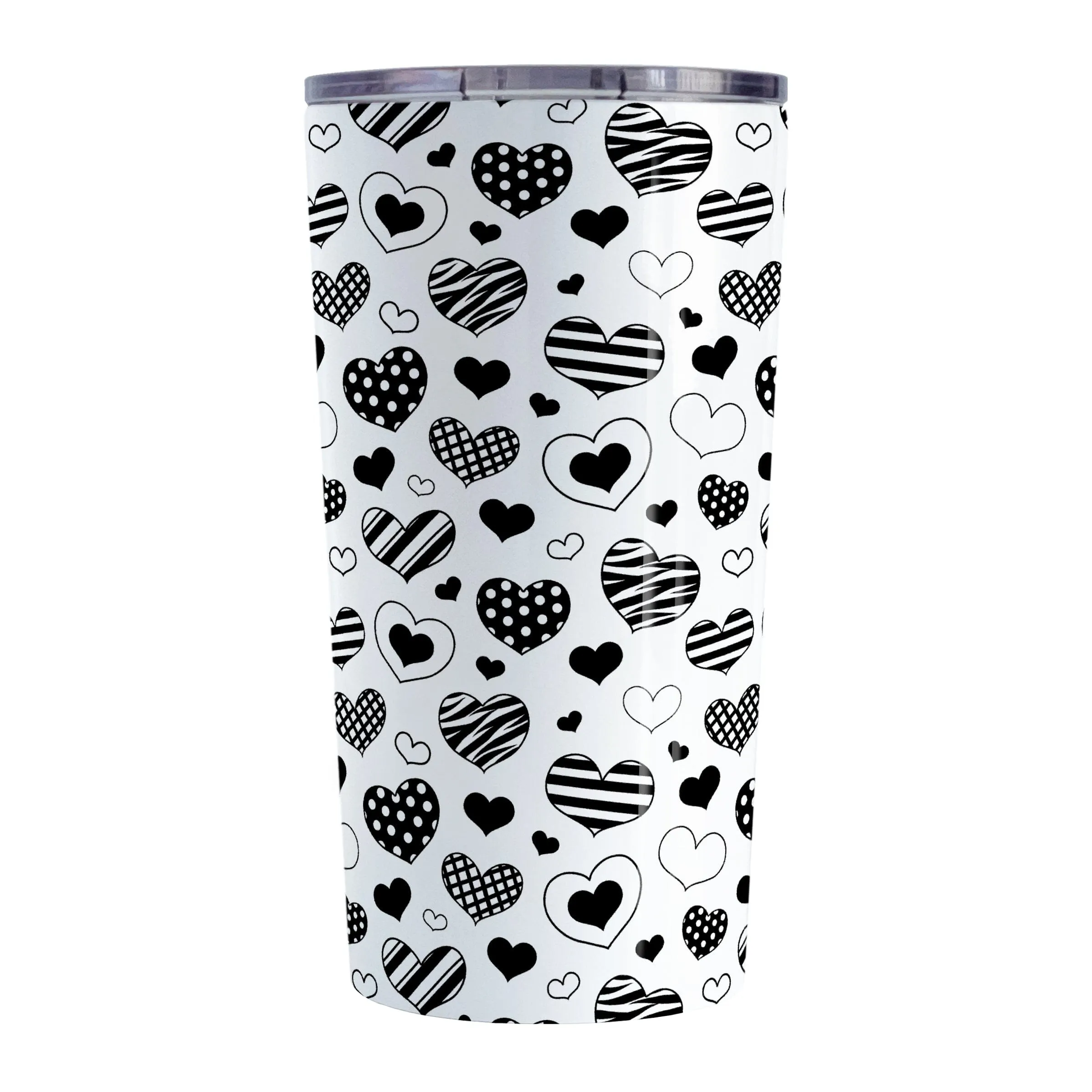 Black Heart Doodles Tumbler Cup