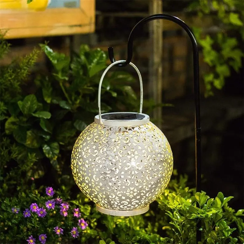 Bode - Round Solar Hanging Shadow Cast Lantern