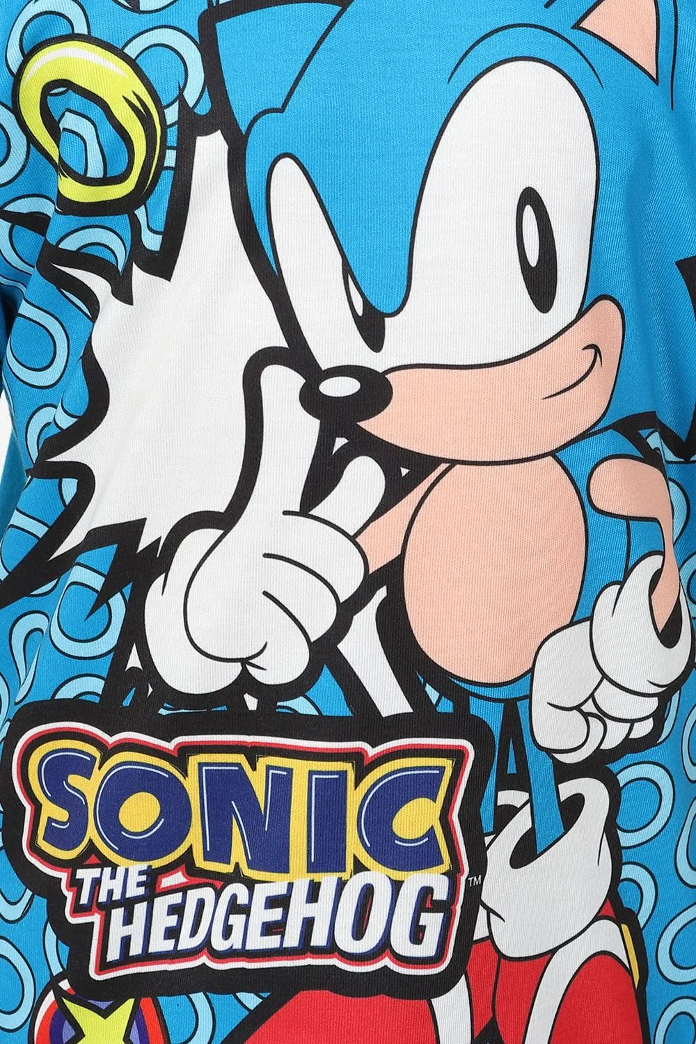 Boys Sonic The Hedgehog Ring Short Gamer Cotton Pyjamas w23