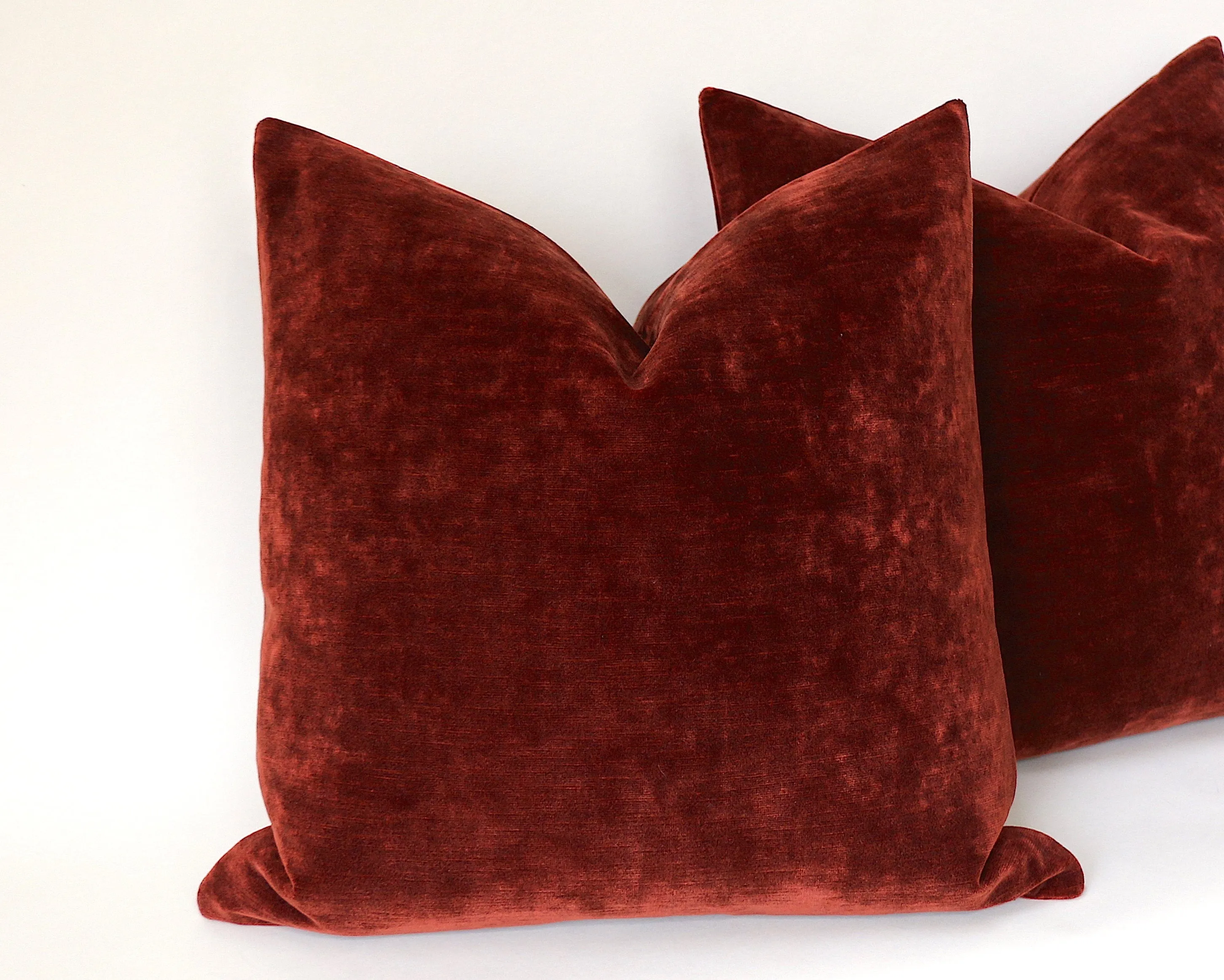 Brick Red Velvet Pillow Cover / Sienna Pillow Cover / Southwestern Pillow / Rust Red Pillow Cover