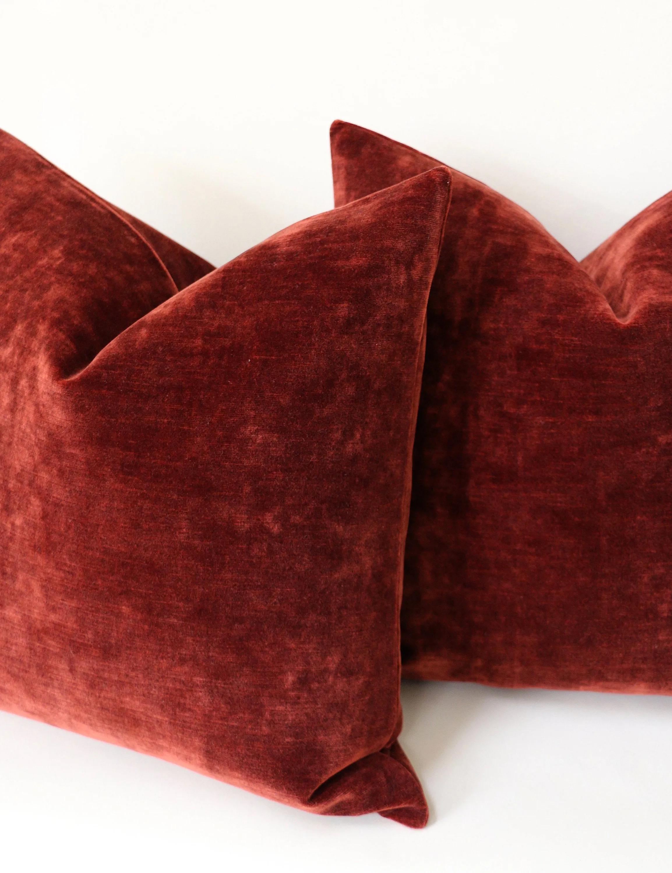 Brick Red Velvet Pillow Cover / Sienna Pillow Cover / Southwestern Pillow / Rust Red Pillow Cover