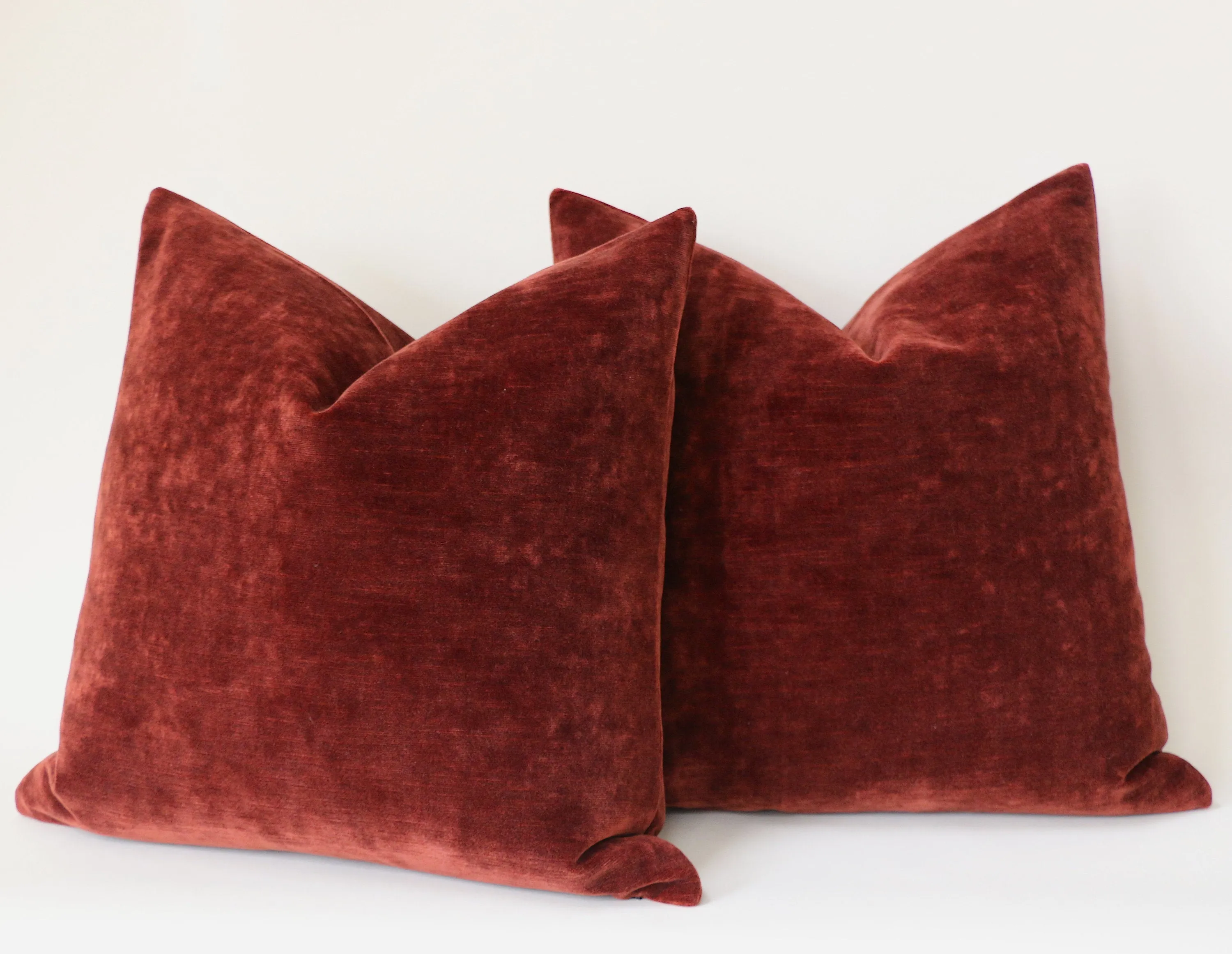 Brick Red Velvet Pillow Cover / Sienna Pillow Cover / Southwestern Pillow / Rust Red Pillow Cover